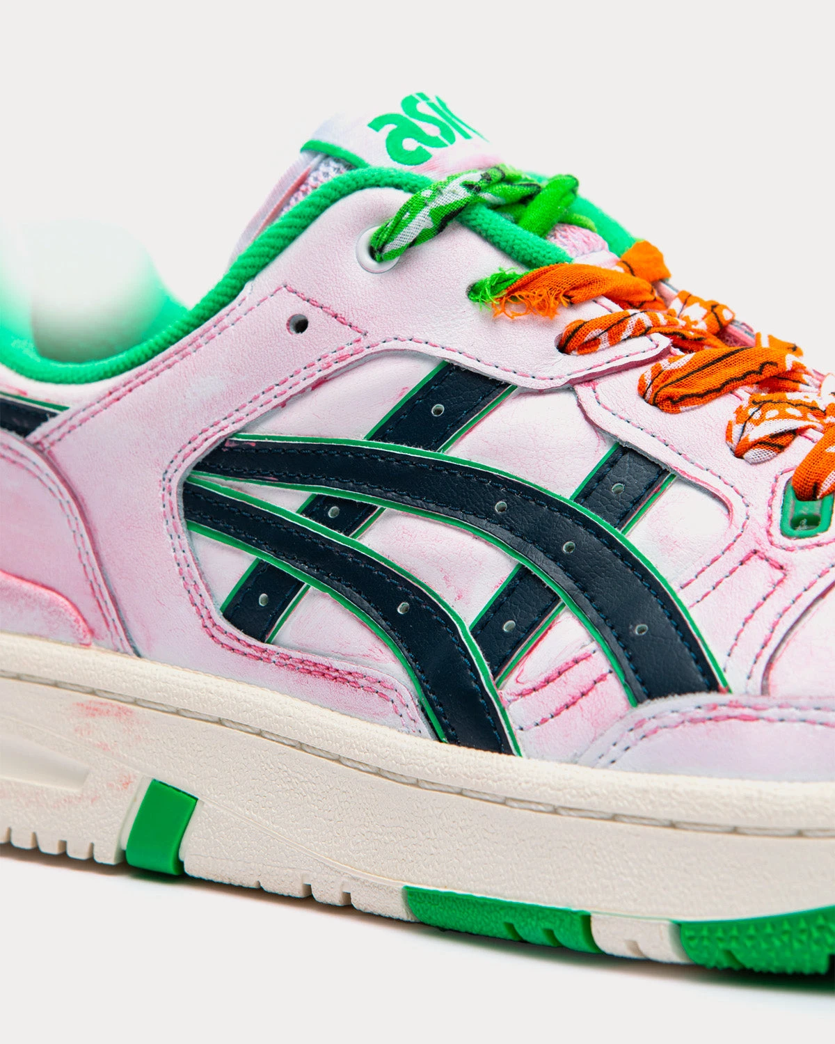 EX89 Washed Pink / Orange / Green Low Top Sneakers 4 EX89 Washed Pink / Orange / Green Low Top Sneakers - Image 2